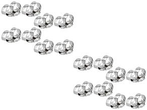 16 pieces or 8 sets of Rhodium over Sterling Silver X-Large Backs