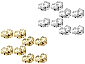 16 pc or 8 sets of 18k Gold over Sterling Silver & Rhodium Over Sterling Silver X-LG Backs