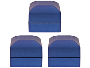 Blue Ring Box with Led Light Set of 3
