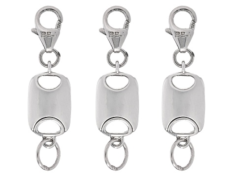 シルバーアクセ Rhodium Over Sterling Silver Flat Rectangle Magnetic Clasp Buy 2