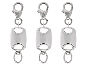 Over Sterling Silver Flat Rectangle Magnetic Clasp Set of 3
