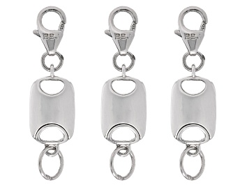 Picture of Over Sterling Silver Flat Rectangle Magnetic Clasp Set of 3