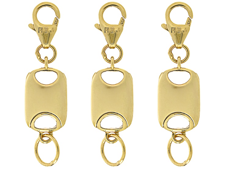 18k Gold Over Sterling Silver Flat Rectangle Magnetic Clasp Set of