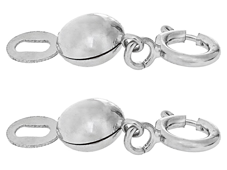 シルバーアクセ Stefano Oro® 14k White Gold Magnetic Clasp Converter Set of 2
