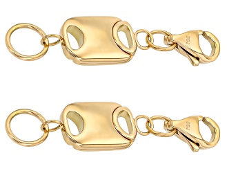 18k YG Over Stainless Steel Flat Rectangle Magnetic Clasp Set of 2