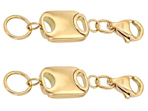 18k YG Over Stainless Steel Flat Rectangle Magnetic Clasp Set of 2