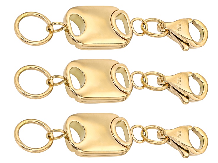 アクセサリー mt0326 45000 18k YG Over Stainless Steel Flat Rectangle Magnetic Clasp Set of 3