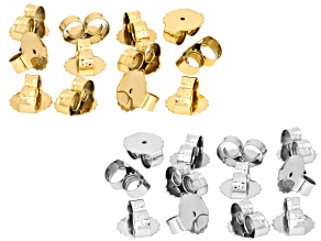 Stainless Steel & 18k Gold Over Stainless Steel X-Large Backs Set of 24