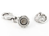White Cubic Zirconia Magnetic Clasp Converter Rhodium Over Sterling