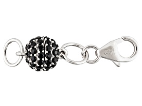 Magnetic Clasp Black Spinel Rhodium Over Sterling Silver