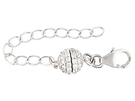Bella Luce White Cubic Zirconia Magnetic Clasp Converter Rhodium Over Sterling 2 Inch Ext Chain