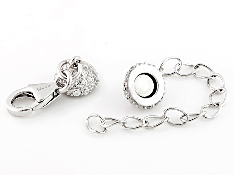 Bella Luce White Cubic Zirconia Magnetic Clasp Converter Rhodium Over Sterling 2 Inch Ext Chain