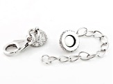 Bella Luce White Cubic Zirconia Magnetic Clasp Converter Rhodium Over Sterling 2 Inch Ext Chain