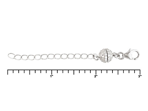 Bella Luce White Cubic Zirconia Magnetic Clasp Converter Rhodium Over Sterling 2 Inch Ext Chain