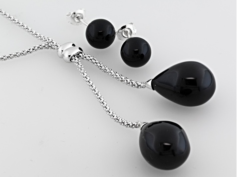 Whitby Jet Round And Free Form Earrings Bobble Chain Necklace Whitby Jet Round And Free Form Earrings Bobble Chain Necklace