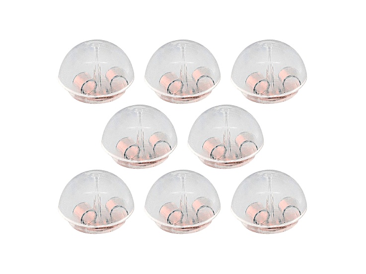 8 Piece Set Of 14k Rose Gold Over Silver Silicone Bubble Earring Backs