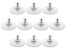 10 Piece Set Of Rhodium Over Sterling Silver Bullet Clutch Earring Backs W/ Pad
