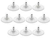 10 Piece Set Of Rhodium Over Sterling Silver Bullet Clutch Earring Backs W/ Pad