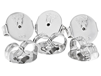 Picture of 6 Piece Set Of Rhodium Over Sterling Silver Jumbo Friction Backs