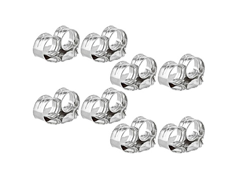 8 Piece Set of Rhodium Over Sterling Silver X-Large Backs