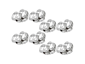 8 Piece Set of Rhodium Over Sterling Silver X-Large Friction Backs