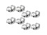 8 Piece Set of Rhodium Over Sterling Silver X-Large Backs