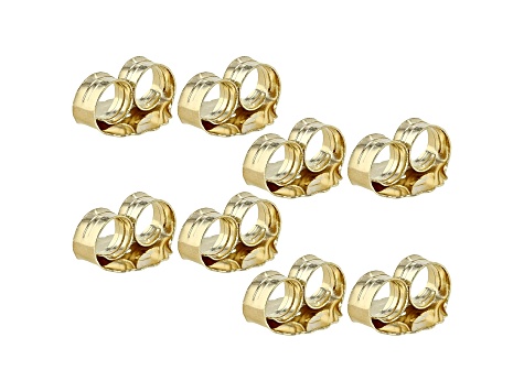 8 Piece Set of 18K Yellow Gold Over Sterling Silver X-Large Backs