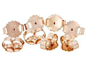 8 Piece Set of 18K Rose Gold Over Sterling Silver X-Large Backs