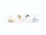 Rhodium Over 14k White Gold & 14k Yellow Gold Silicone Bubble Earring Backs 10 Pieces Total
