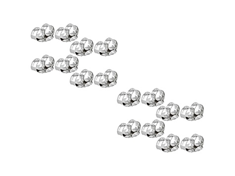 16 pieces or 8 sets of Rhodium over Sterling Silver X-Large Backs