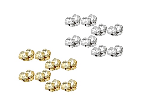 8 Piece Set of Rhodium Over Sterling Silver X-Large Friction Backs