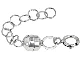 Magnetic Clasp Converter in 14k White Gold With 1 inch Extension Chain
