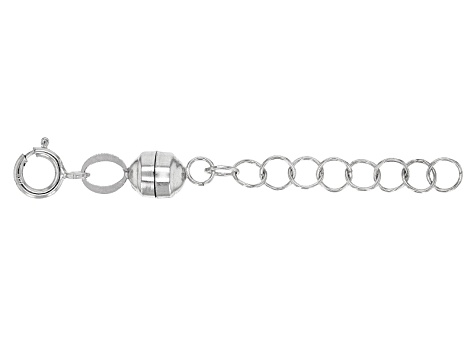 Magnetic Clasp Converter in 14k White Gold With 1 inch Extension Chain