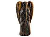 Hand Carved Angel Figurine Set of 3 in Rose Quartz, Feldspar, and Tiger's Eye