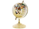 Gemstone Globe with Yellow Colored Ocean appx 7.5" and Yellow Color appx 4" Round Base