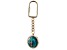 Gemstone Globe Keychain with Bahama Blue Color Opalite Ocean and Gold Tone Keychain