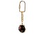 Gemstone Globe Keychain with Black Color Opalite Globe and Gold Tone Keychain