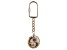 Gemstone Globe Keychain with Opal Color Opalite Globe and Gold Tone Keychain