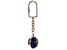 Gemstone Globe Keychain with Caribbean Blue Color Opalite Globe and Gold Tone Keychain