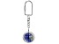 Gemstone Globe Keychain with Caribbean Blue Color Opalite Globe and Silver Tone Keychain