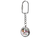 Gemstone Globe Keychain with Opal Color Opalite Globe and Silver Tone Keychain