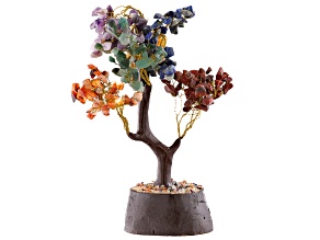 Multi-Gemstone Tree Figurine