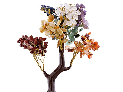 Multi-Gemstone Tree Figurine