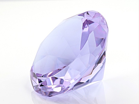 Round Faceted Light Purple Crystal Paperweight Appx 60mm