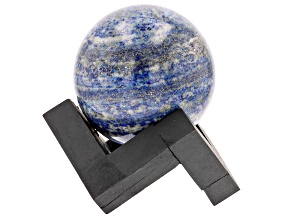Lapis Lazuli Banded Decorative Sphere Appx 47-52mm with Stand
