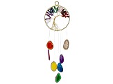 Multi-Gemstone Tree of Life with Agate Slices Wind Chimes Appx 13-15" in Length