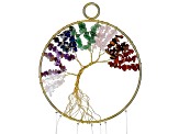 Multi-Gemstone Tree of Life with Agate Slices Wind Chimes Appx 13-15" in Length
