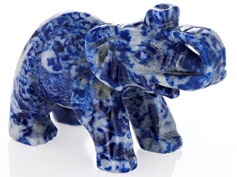 Lapis Lazuli Carved Elephant Figurine - HDC099 | JTV