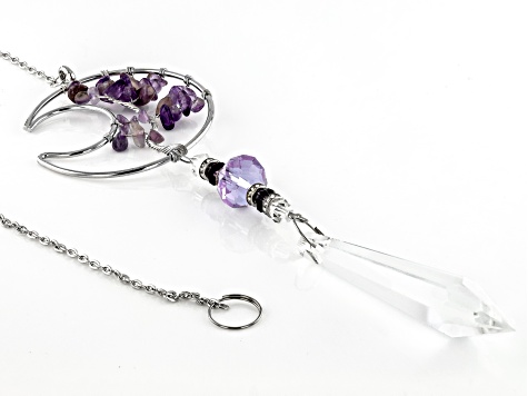 Amethyst and Glass Star and Moon Sun Catchers