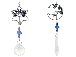Lapis Lazuli and Glass Star and Moon Sun Catchers